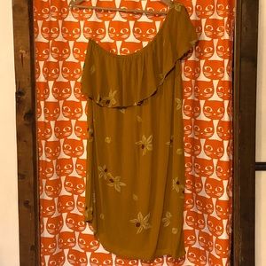 Mustard Yellow Off-the-Shoulder mini dress